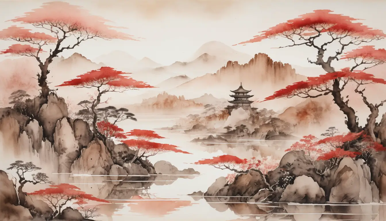 A Translucent Watercolor Abstract in Soft Pink and Brown Tones