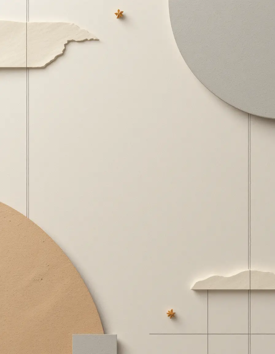 Fondo minimalista abstracto para redes sociales en beige y gris, con espacio negativo centrado