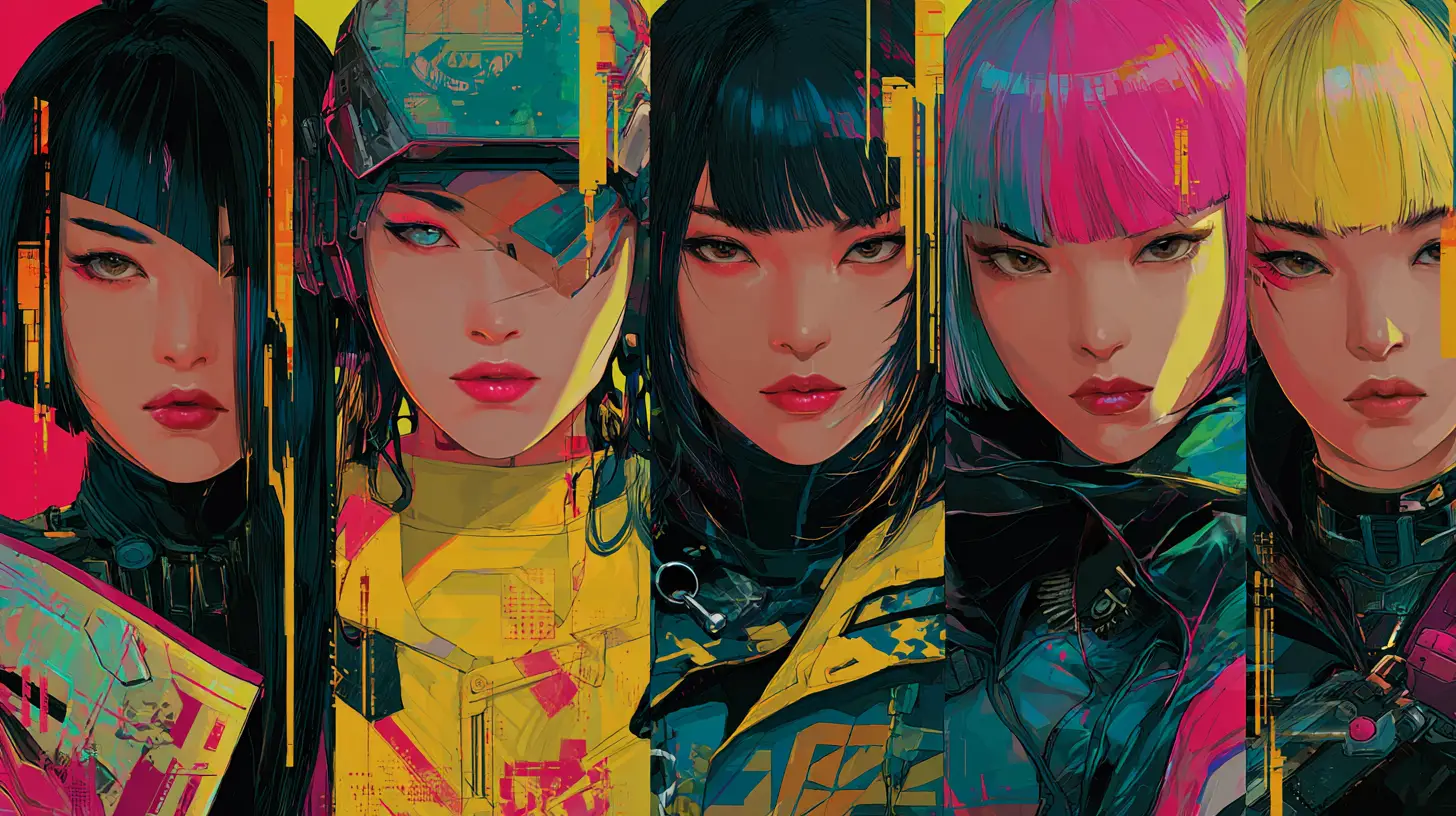 Four Asian hackers pose inside a sleek high-rise lair