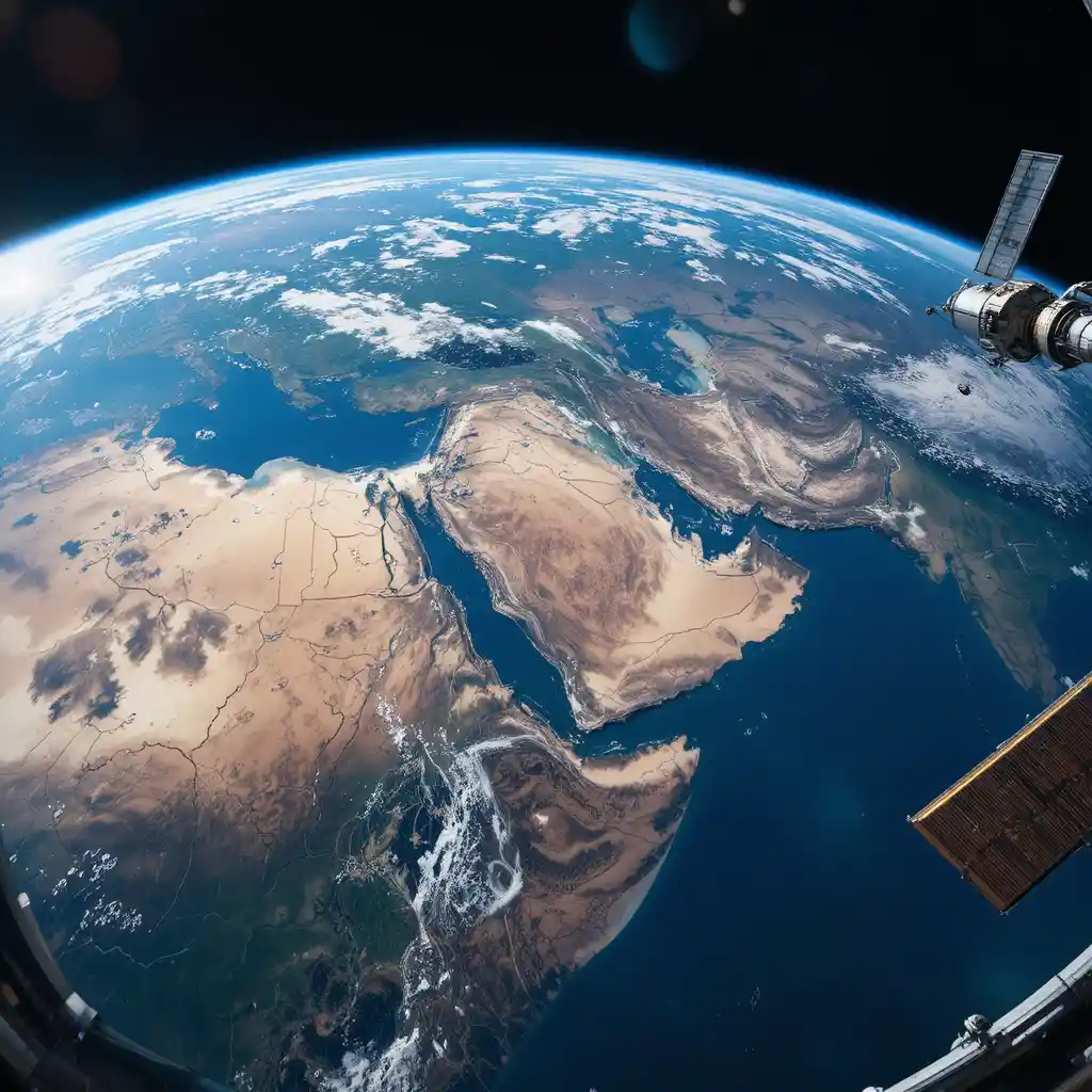 La regione mediterranea della Terra riempie la vista dalla stazione spaziale