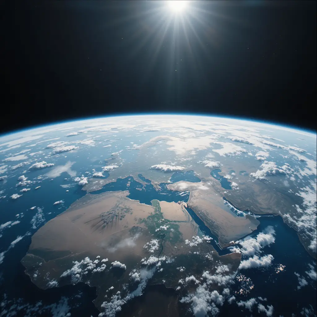 La Terra vista dalla Stazione Spaziale Internazionale lungo il suo orizzonte curvo