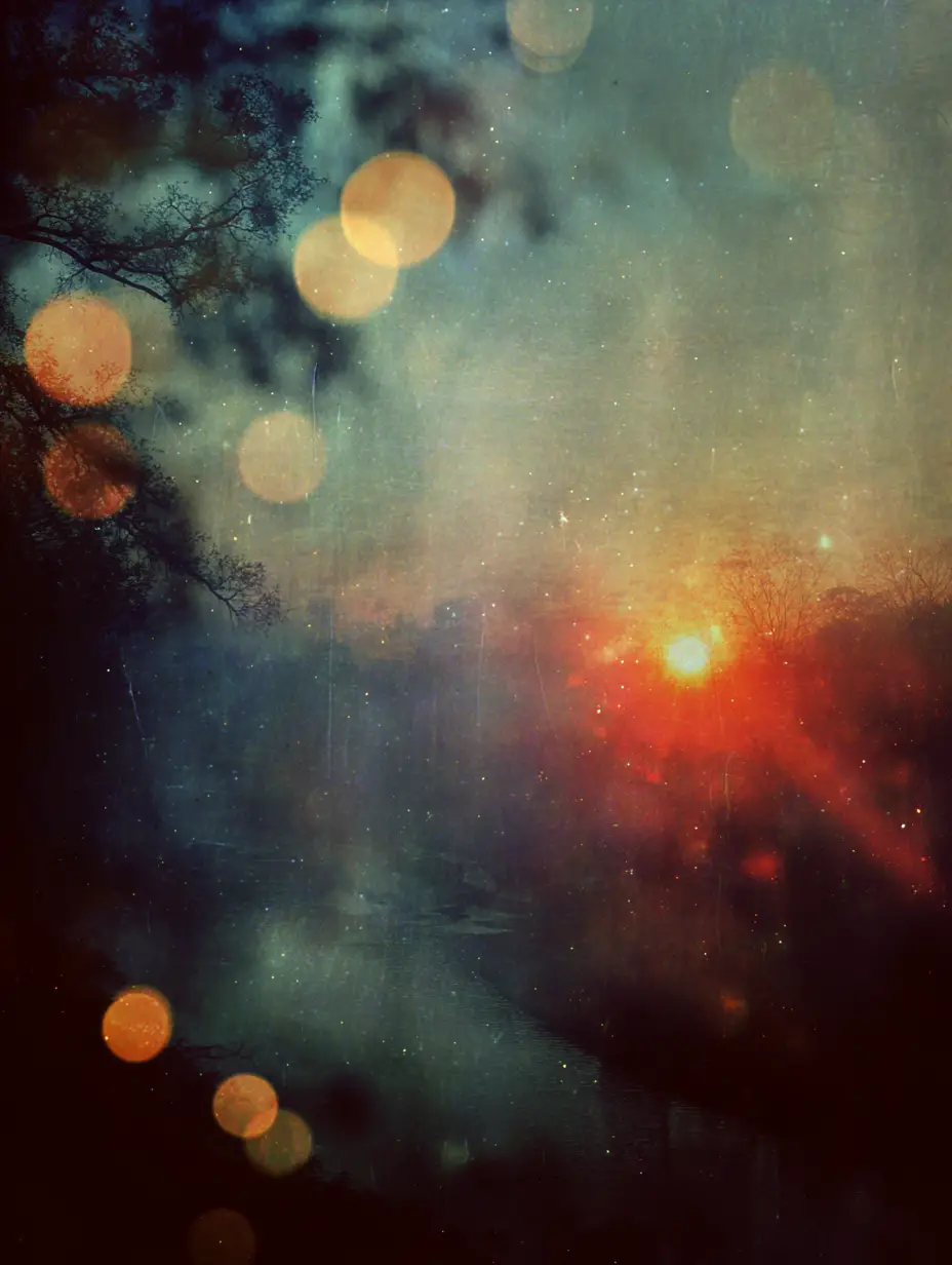 A surreal dawn illuminates the transition from night into day