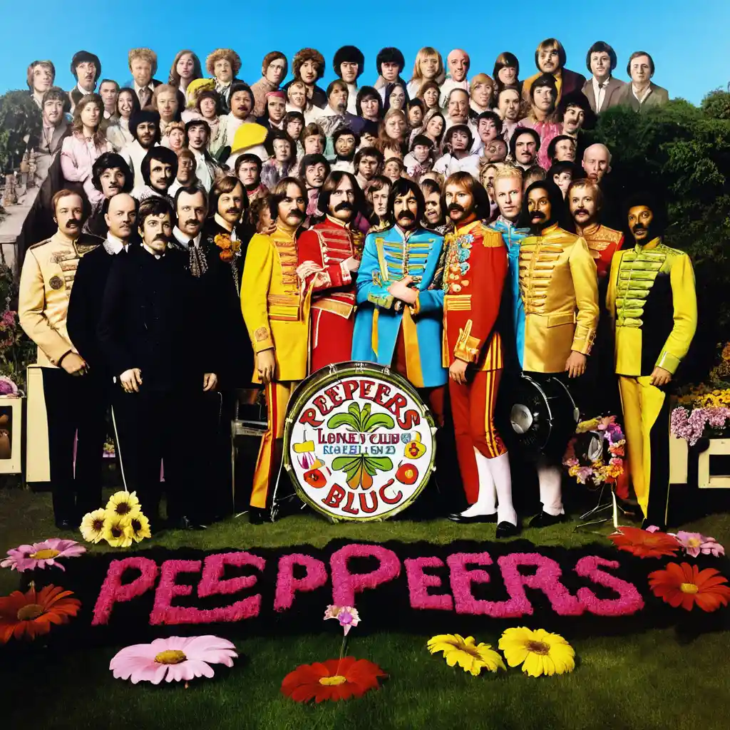 Ein Studio-Treffen von Popkultur-Persönlichkeiten interpretiert das Sgt.-Pepper-Albumcover neu