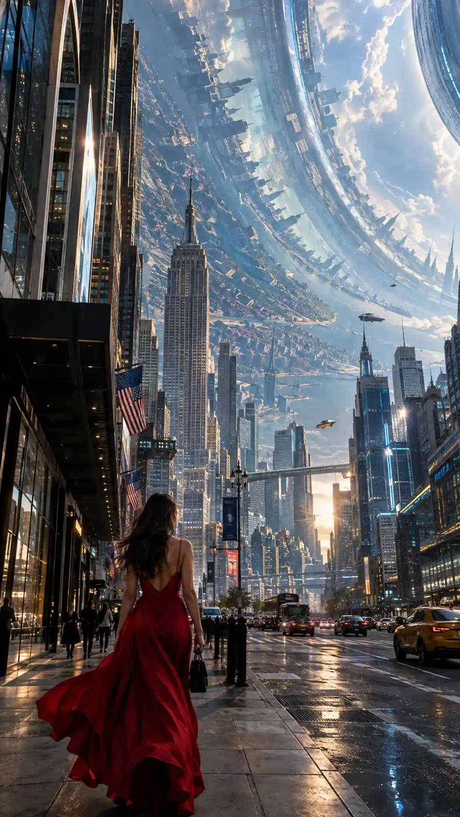New York si curva lungo la superficie interna di un vasto mondo ad anello