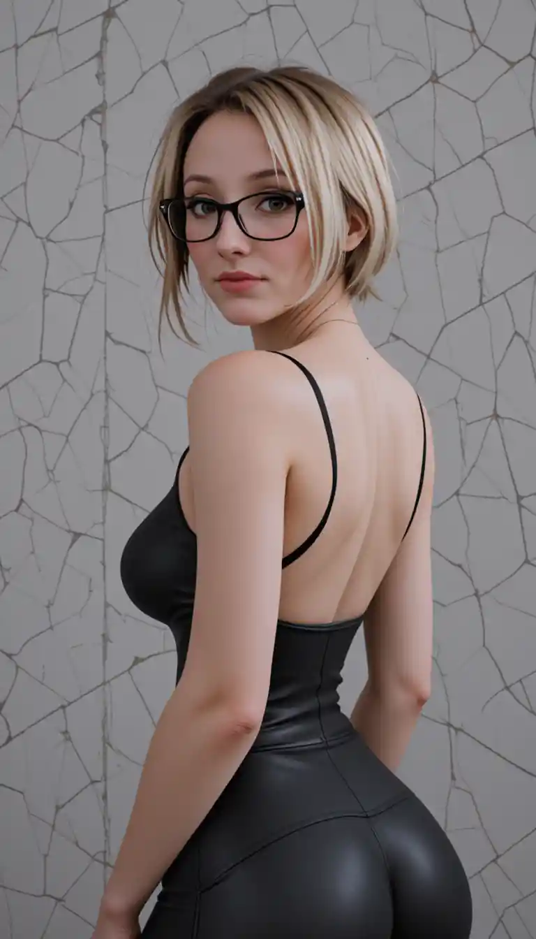 Shadowheart turns back in glasses against a white background