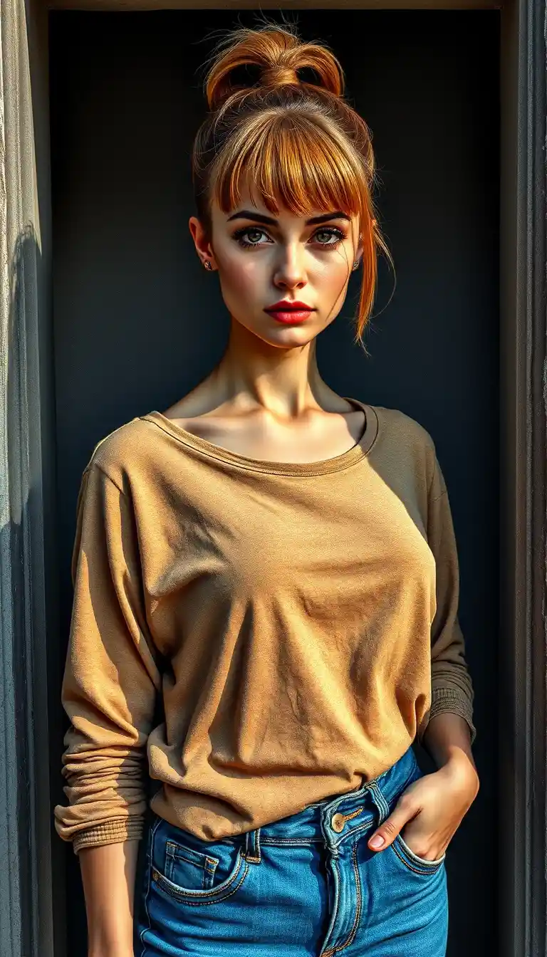 A Woman Stands in a Doorway With a Direct, Serious Gaze