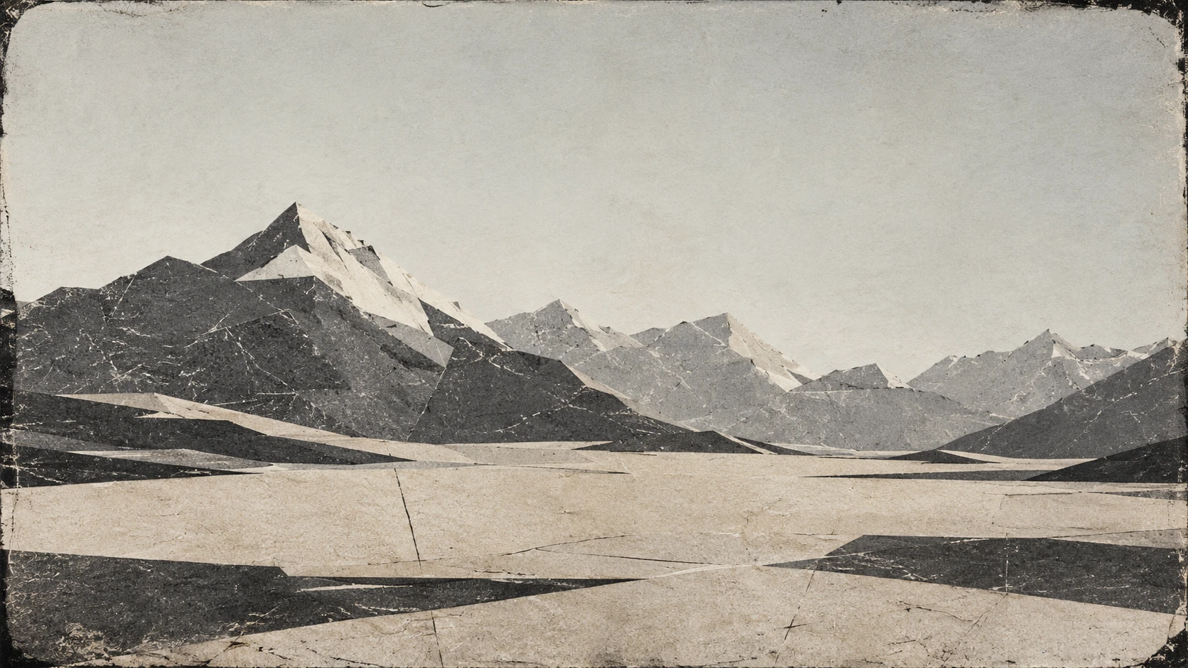 Eine Berglandschaft unter einem klaren, weiten Himmel