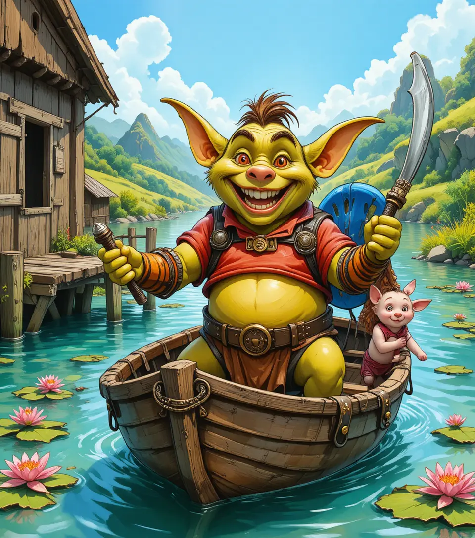 Winnie the Pooh and Friends Enjoy a Sunny Boat Ride
