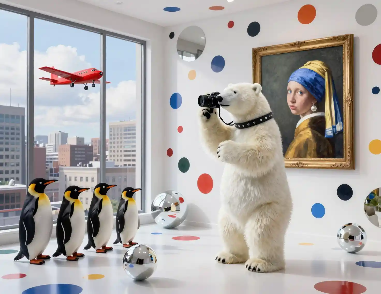 Un oso polar fotografía el retrato enmarcado de otro oso
