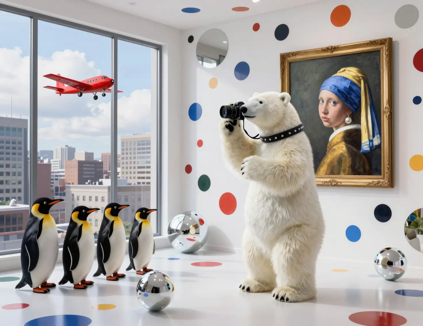 Un oso polar fotografía el retrato enmarcado de otro oso