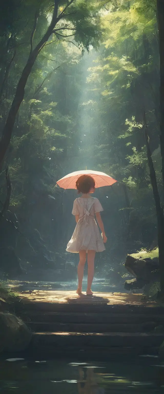 Una pintura lúdica inspirada en el anime sobre el perdón y la serena ternura