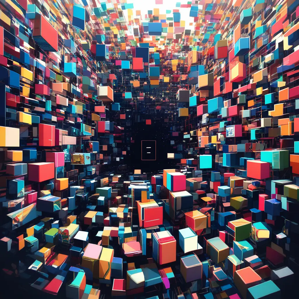 Un póster vertical que combina fotografía original con collage geométrico