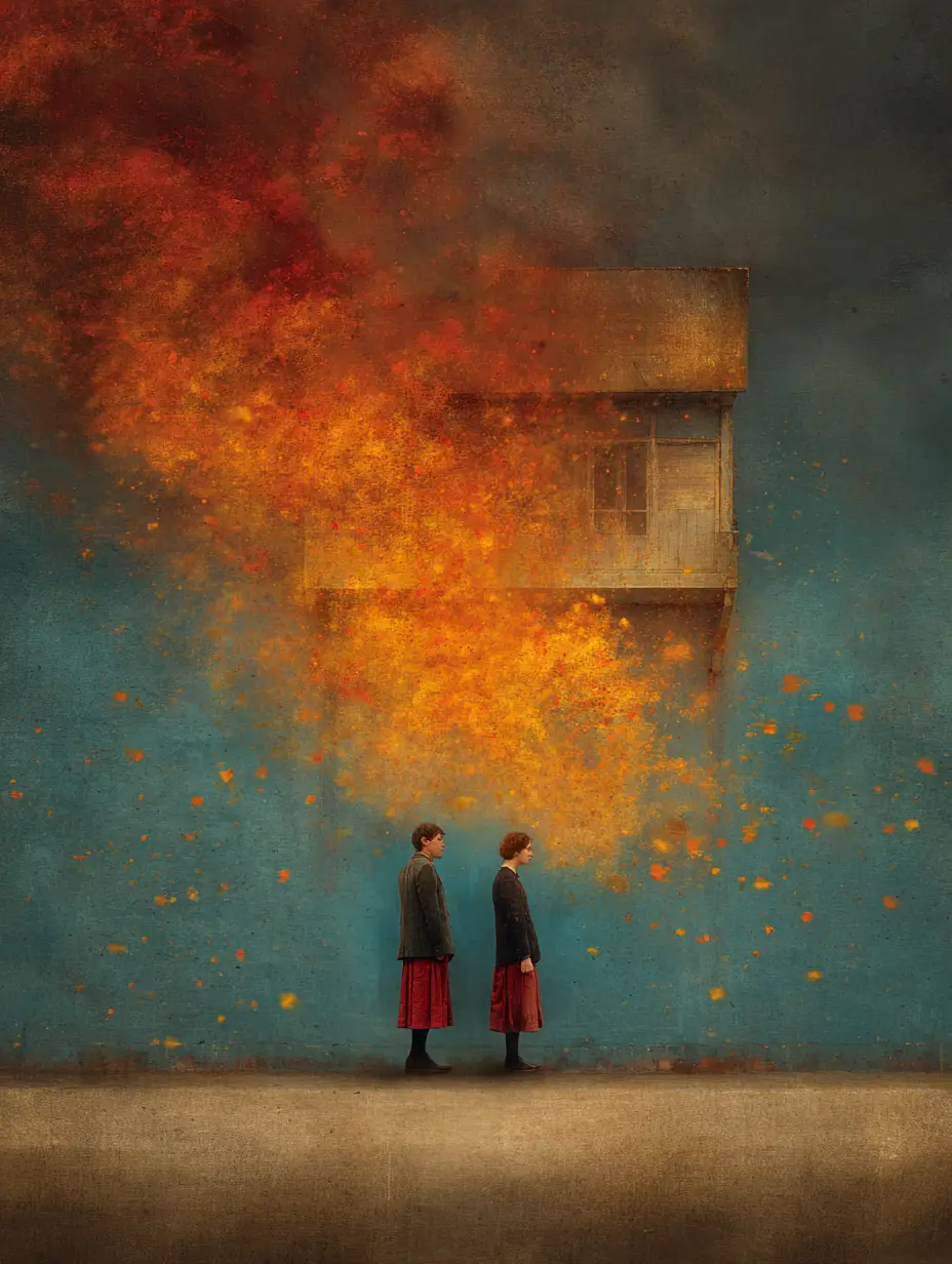 A surreal vision of an unlived life fading into nothingness