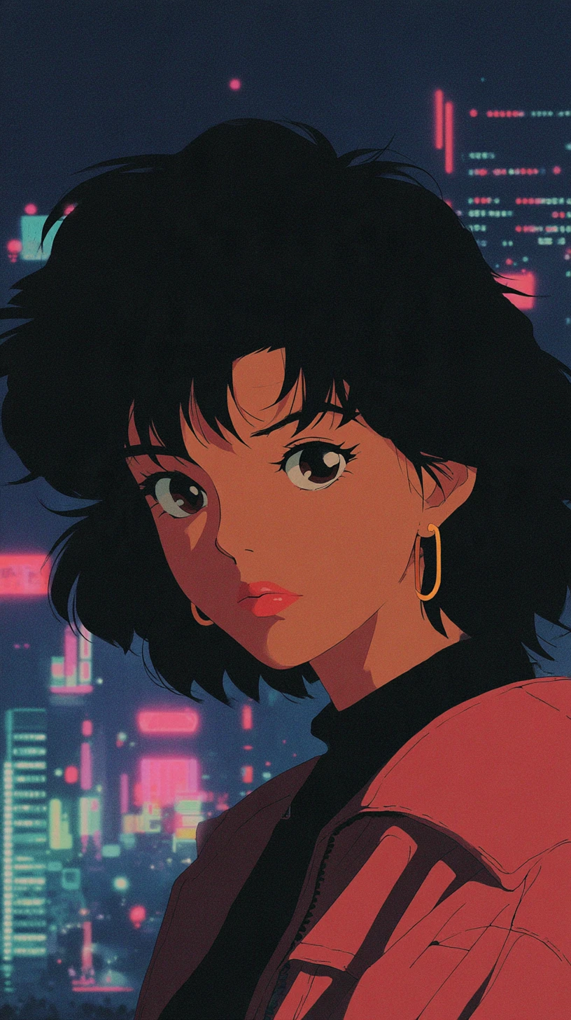Young woman portrait with expressive eyes and voluminous highlighted hair