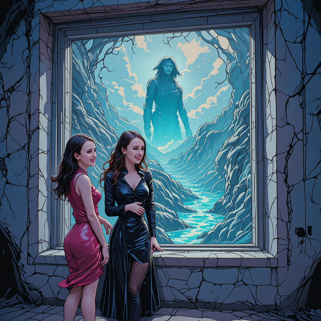 Three Women Wait Beside an Impossible Window in Uneasy Silence