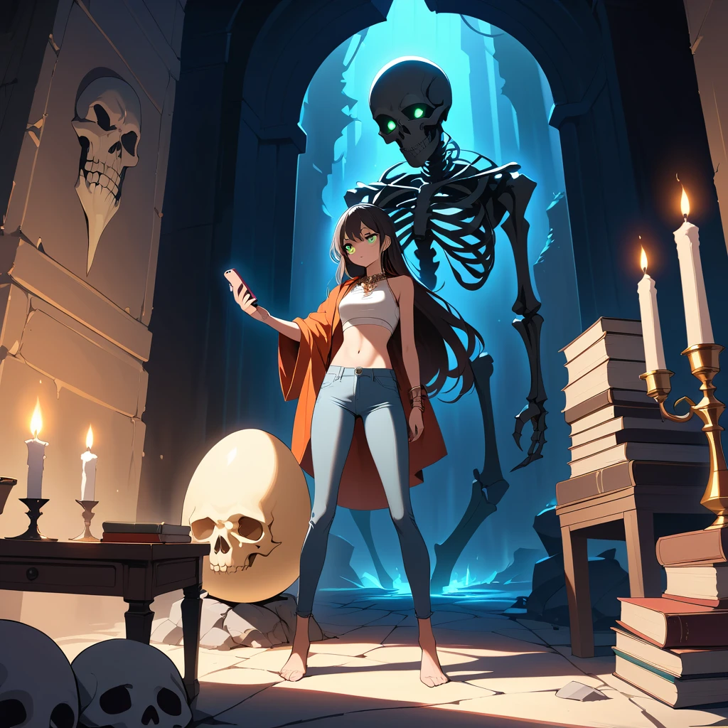 Koschei the Deathless Stands Defeated in a Shadowy Ancient Crypt