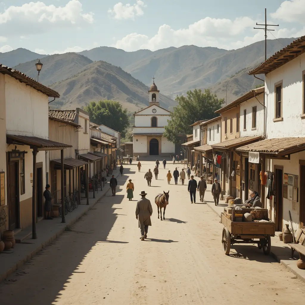 A Quiet 1950s South American Town Along a Dusty Main Street