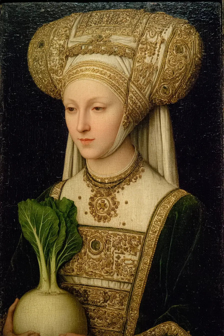 A white turnip portrayed as Lais of Corinth in Renaissance art