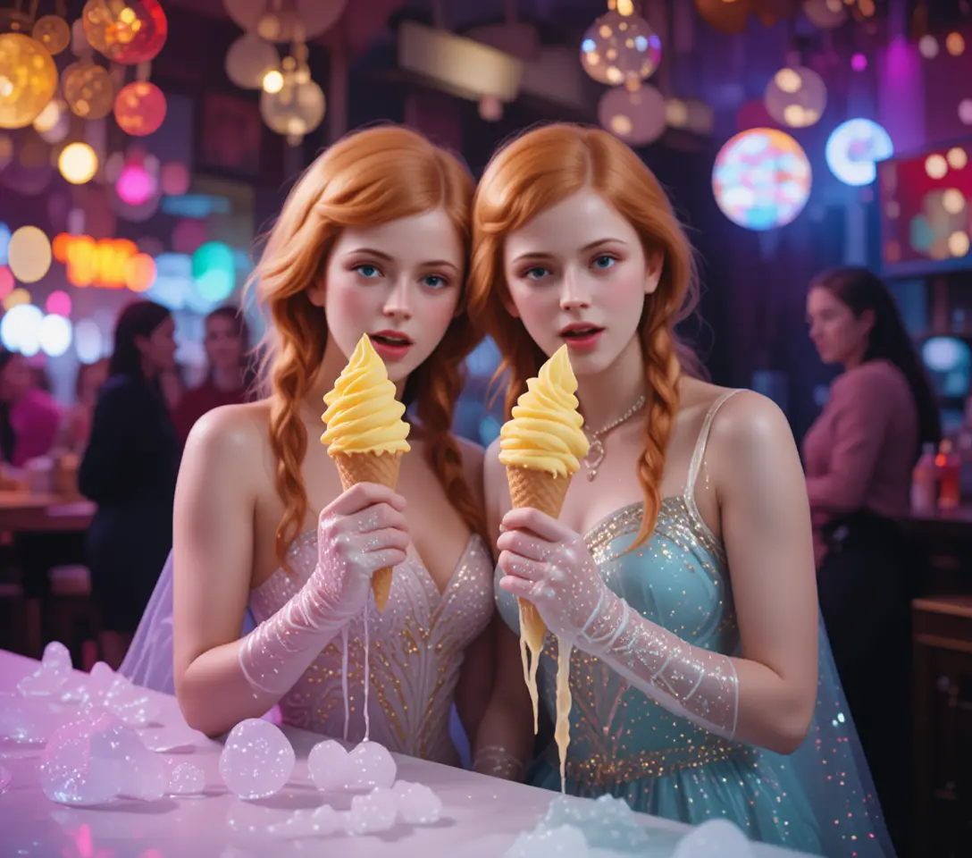 Elsa and Lotti Share One Ice Cream Together