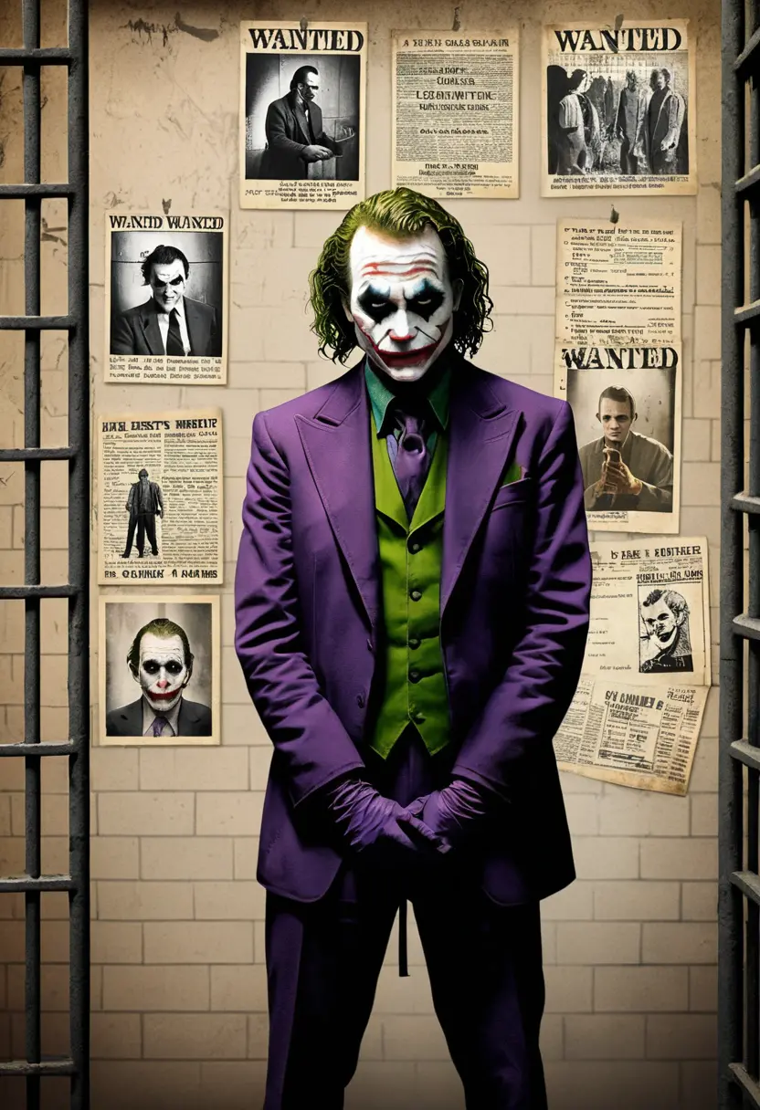 Collage poster of a prisoner standing inside a cell