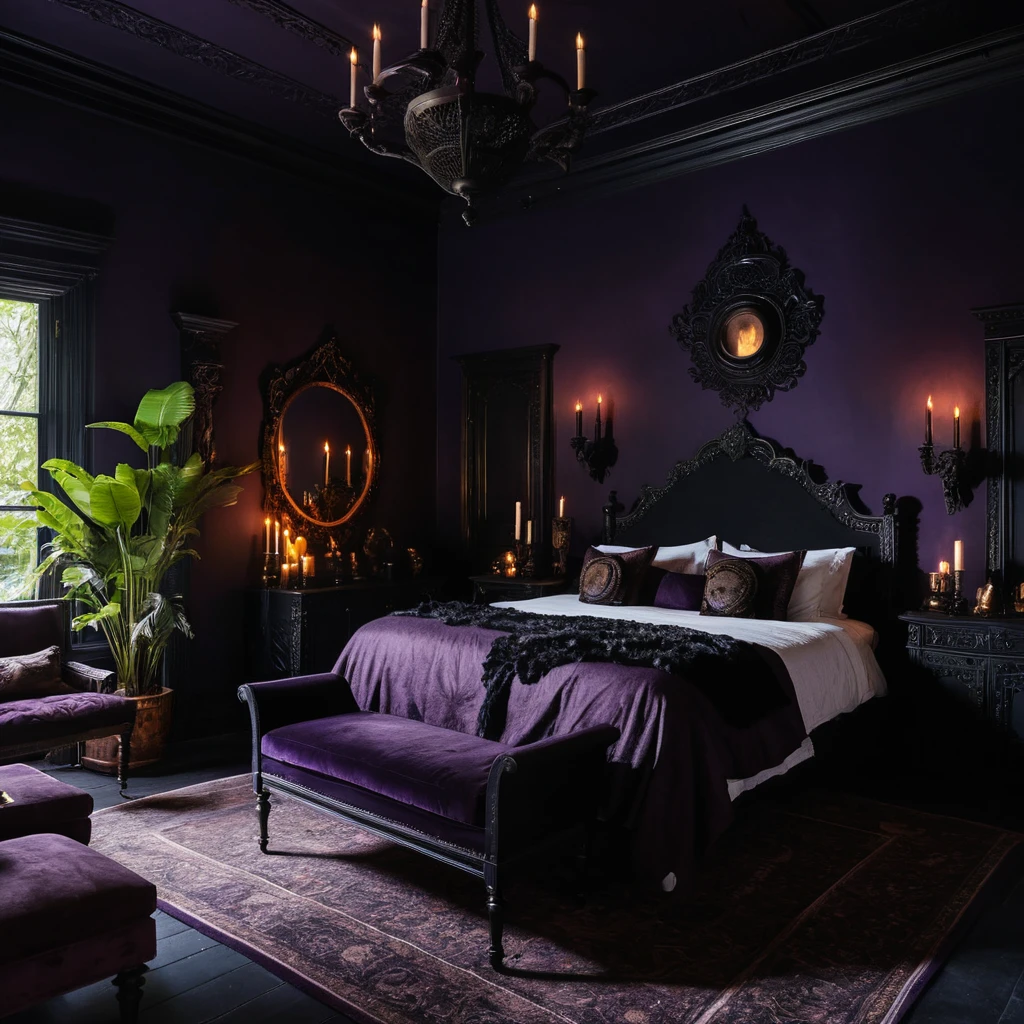 Shadowy Purple And Black Walls