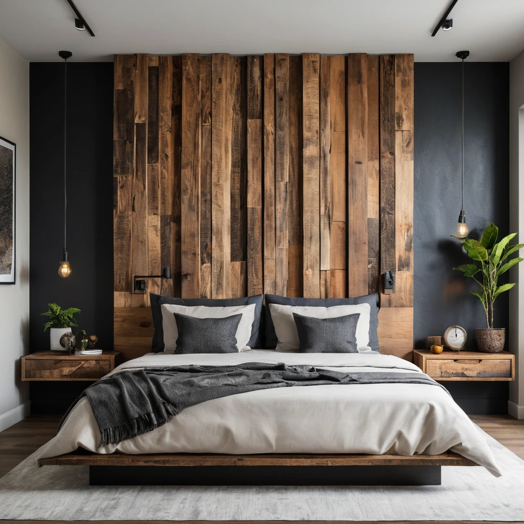 Reclaimed Wood Wall Art with Storage 