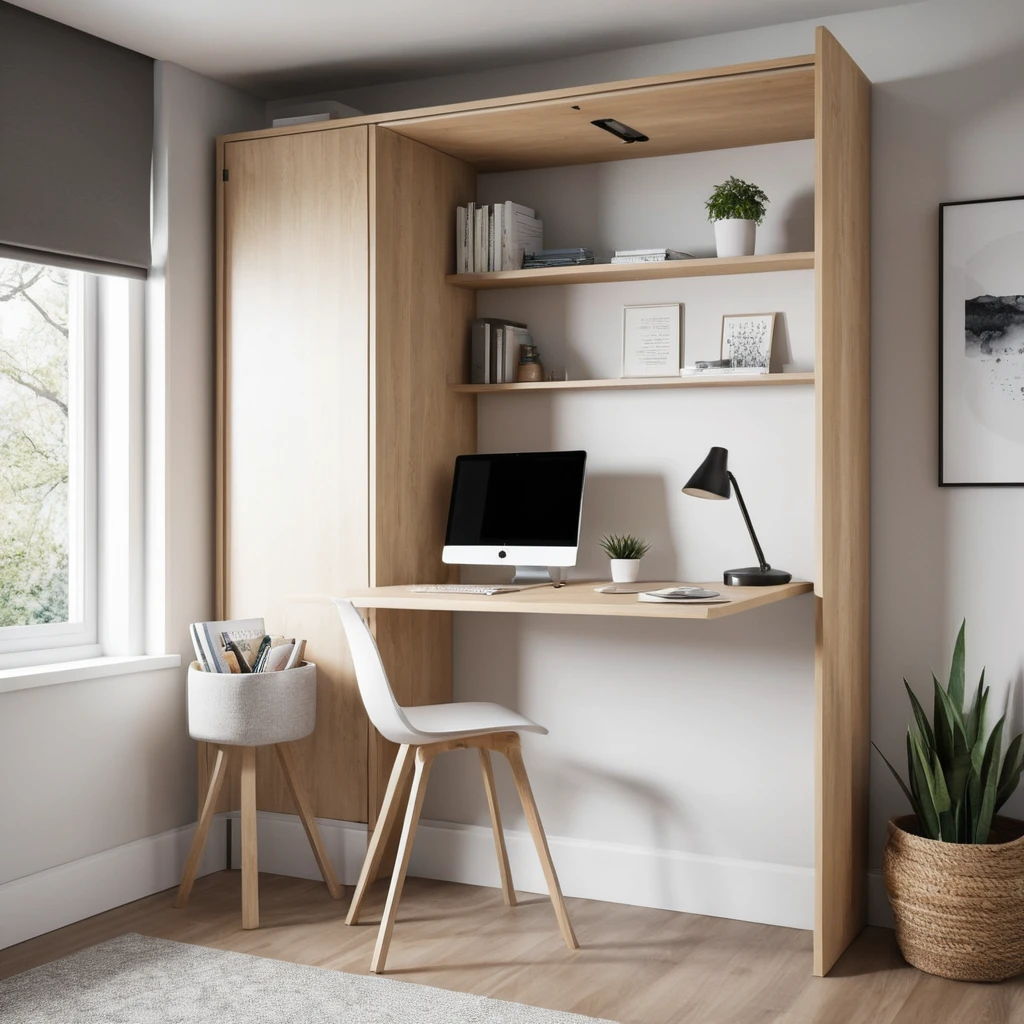 Ultra-Thin Flip Desk with Stool 