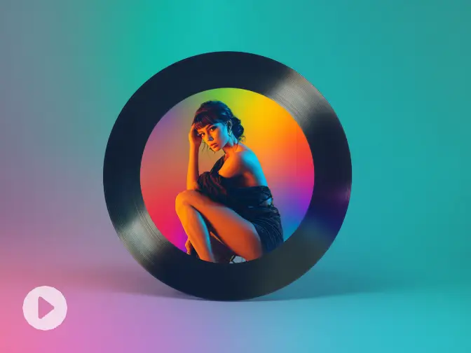ein farbenfrohes Album-Video, erstellt mit dem PicLumen KI-Videogenerator