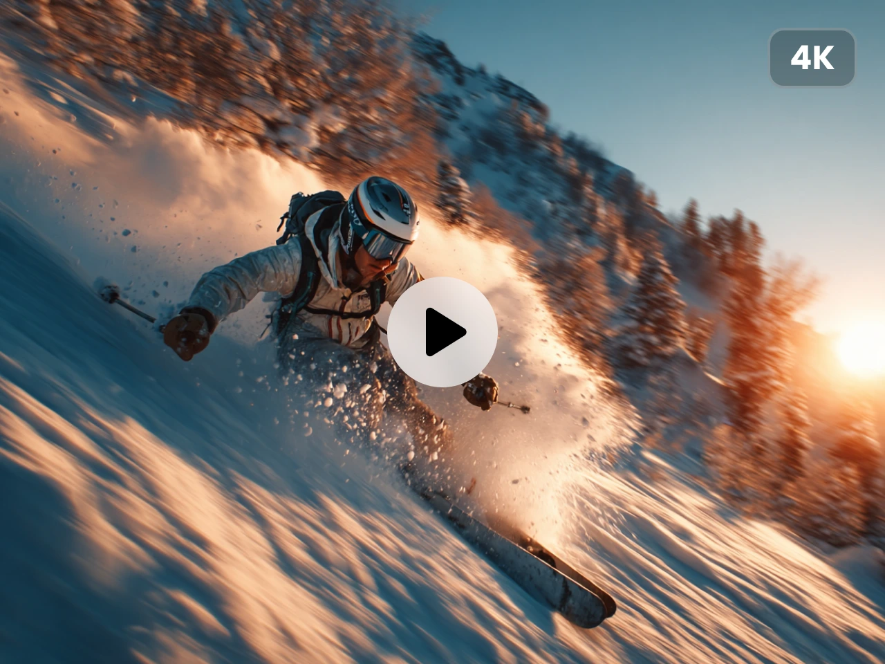 vidéos de ski haute qualité générées avec des outils de vidéo IA