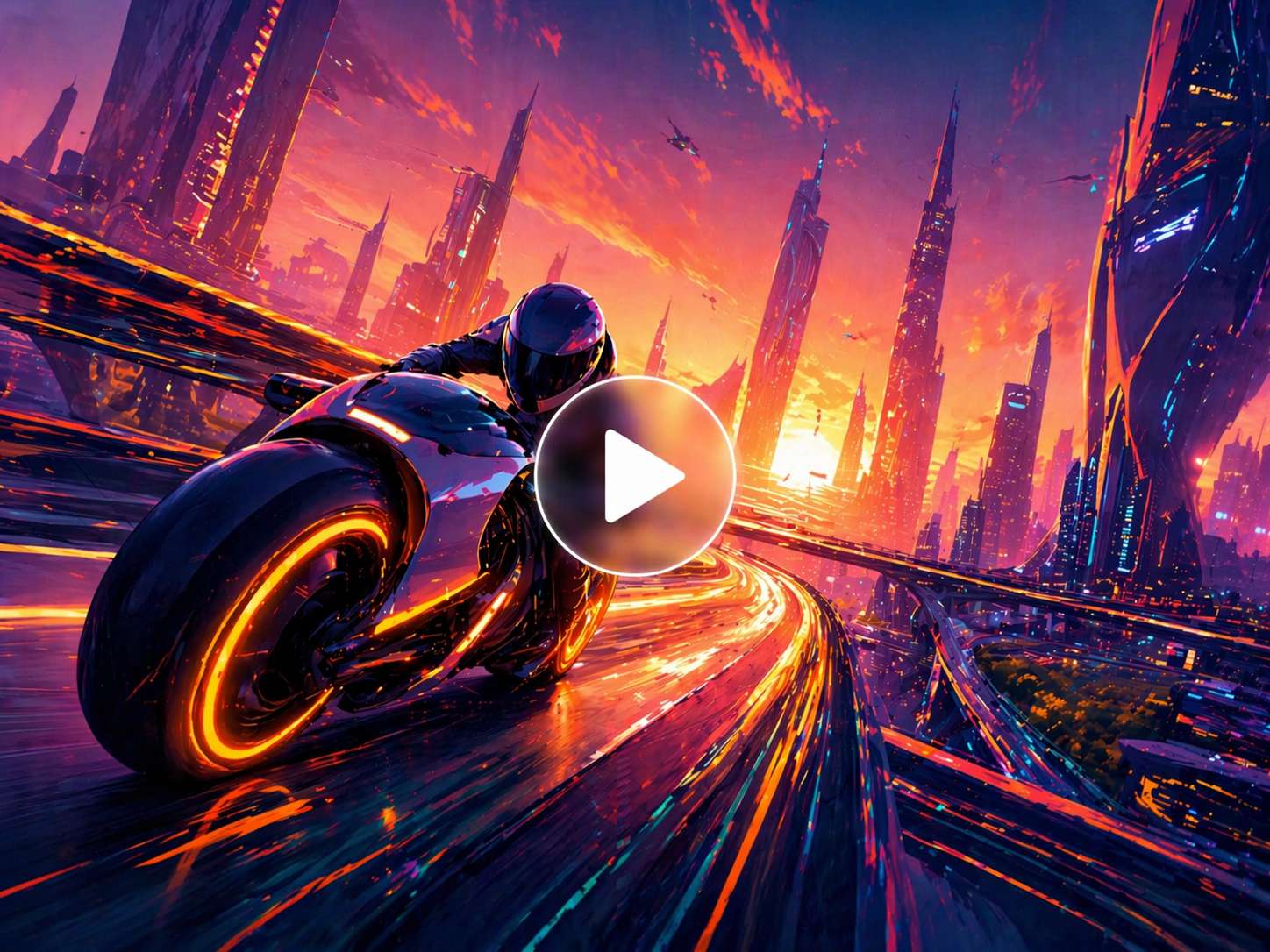 un video hype generato dall’IA con protagoniste motociclette