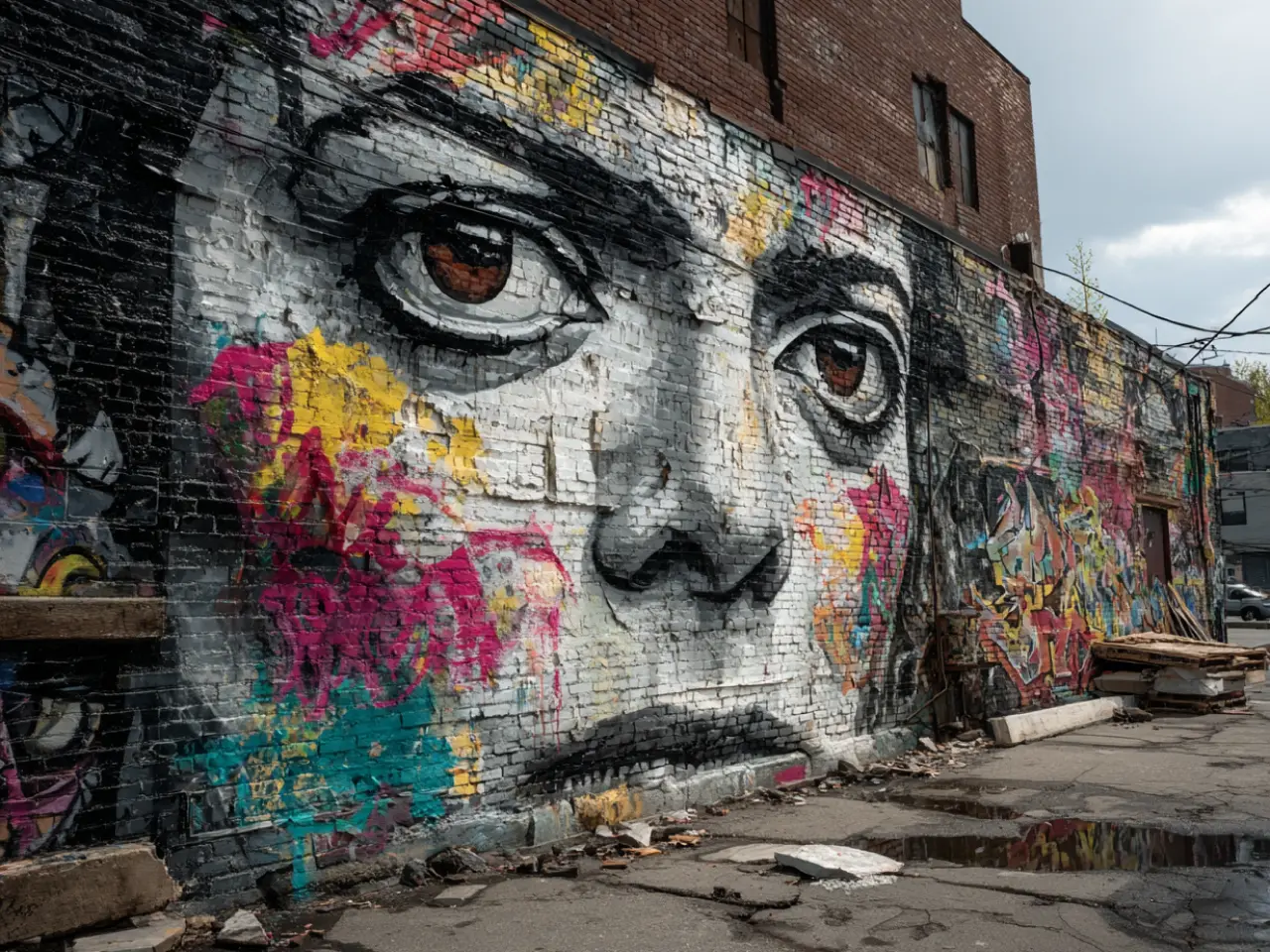 Obras de grafiti callejero a gran escala generadas con IA