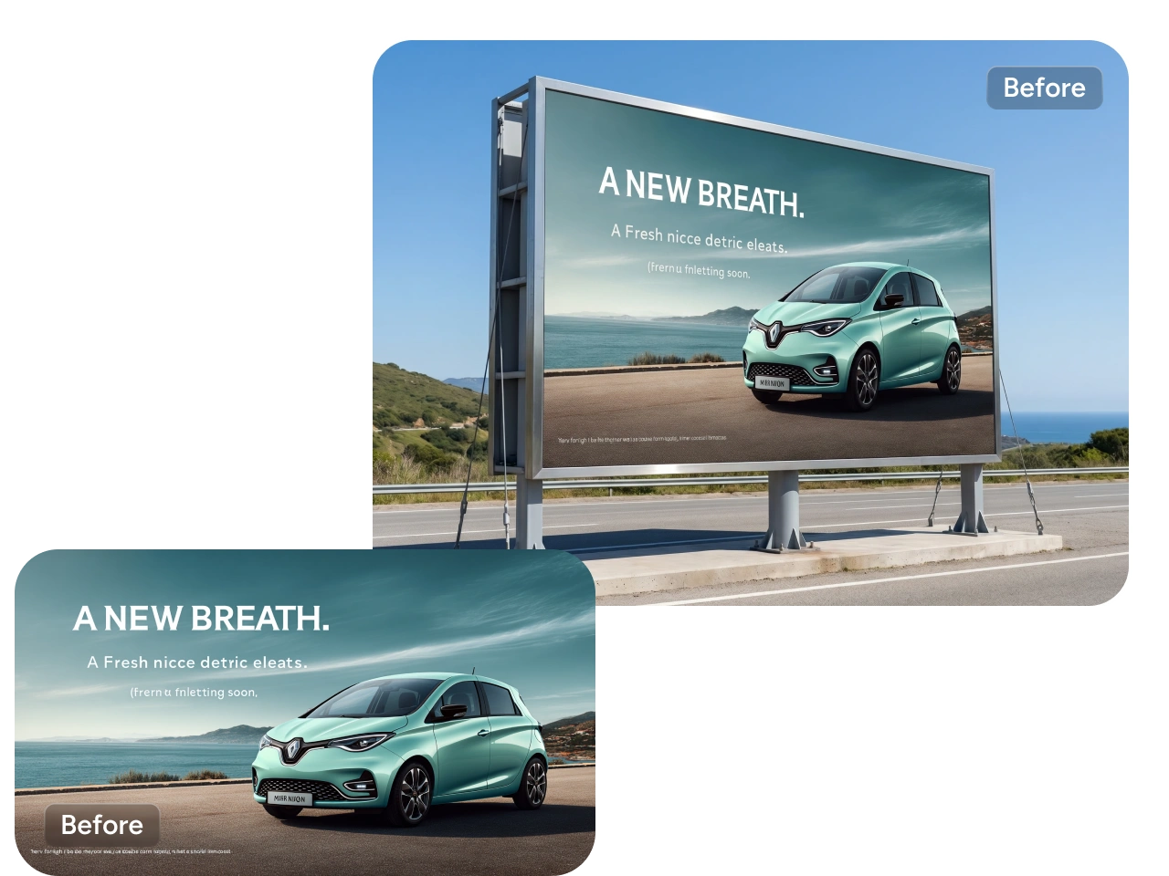AI-generated banner images created by uploading reference images