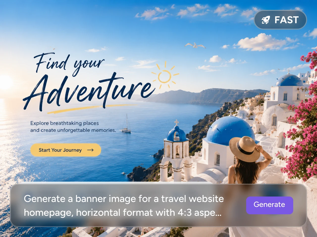 AI-generated banner images created using text prompts