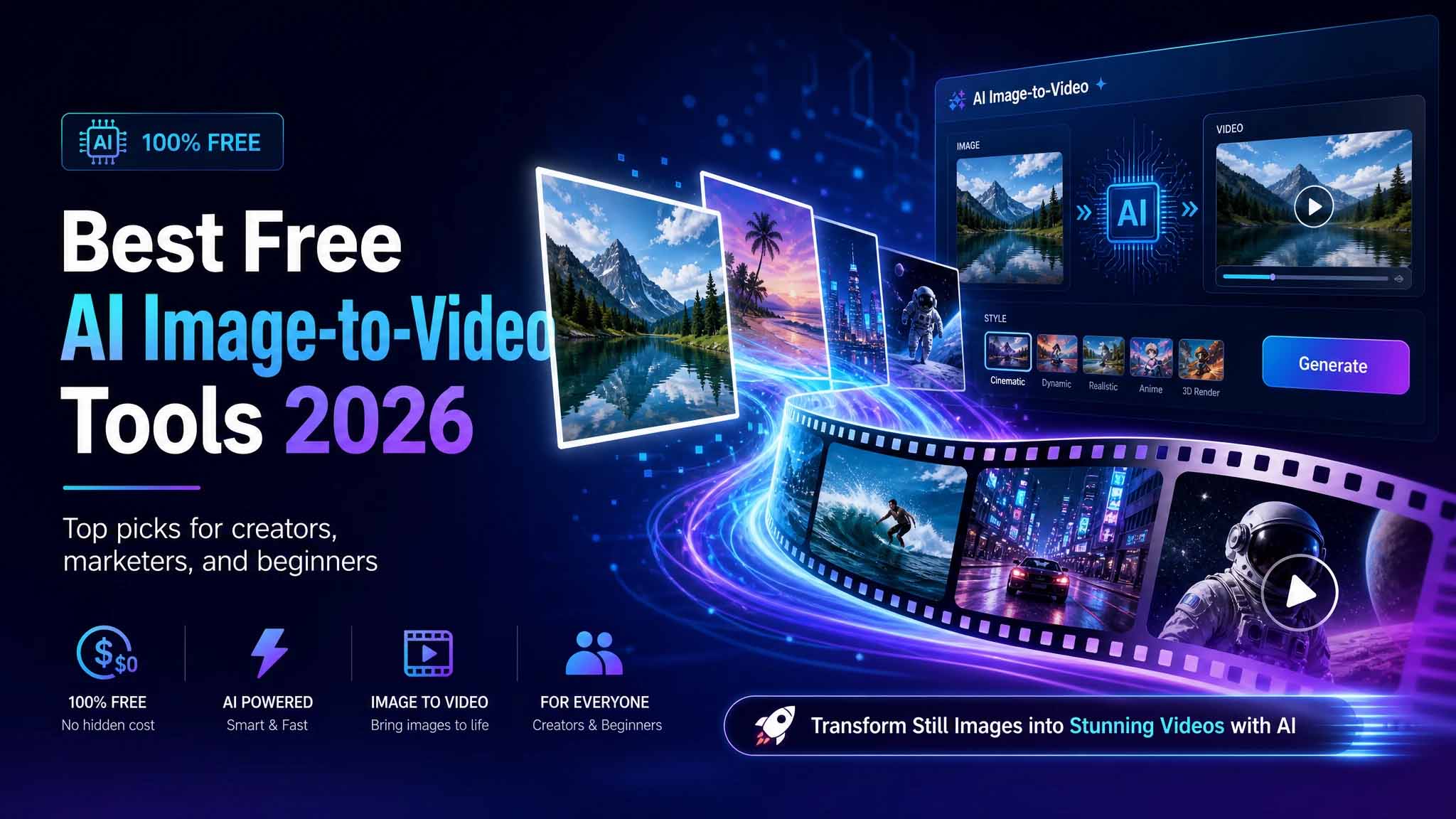 melhores ferramentas grátis de ia de imagem para vídeo em 2026