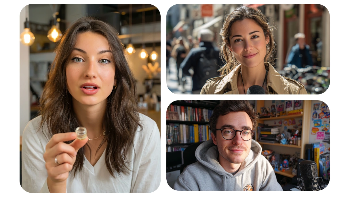 a photo showing three digital human avatars