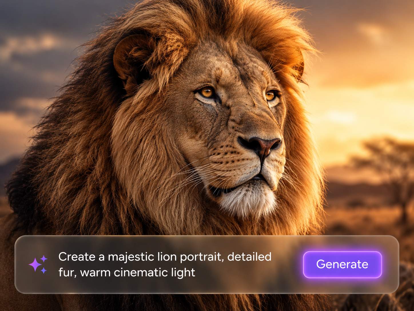 ai generated lion image created using prompts
