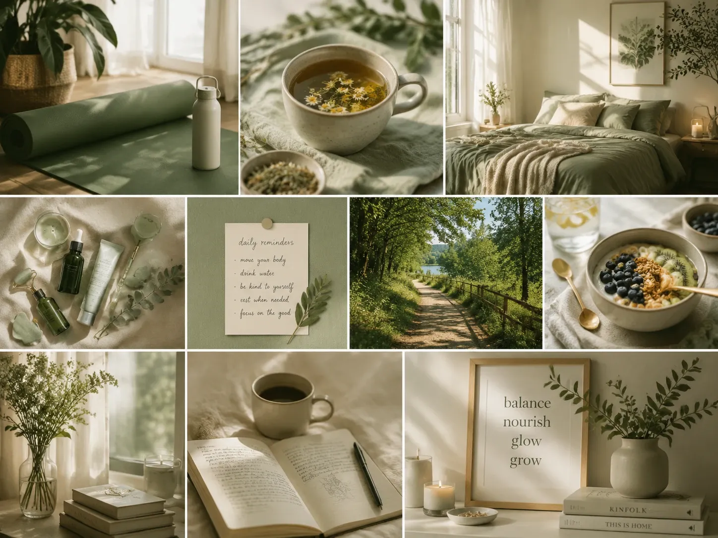 a financial clarity vision board collage with a budget planner
