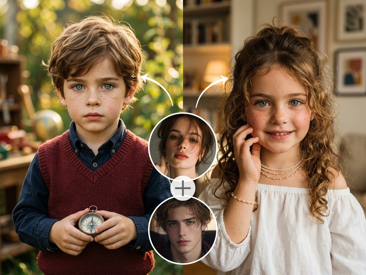 generate AI images of two babies from two individual photos