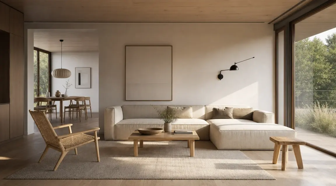 A minimalist Scandinavian living room