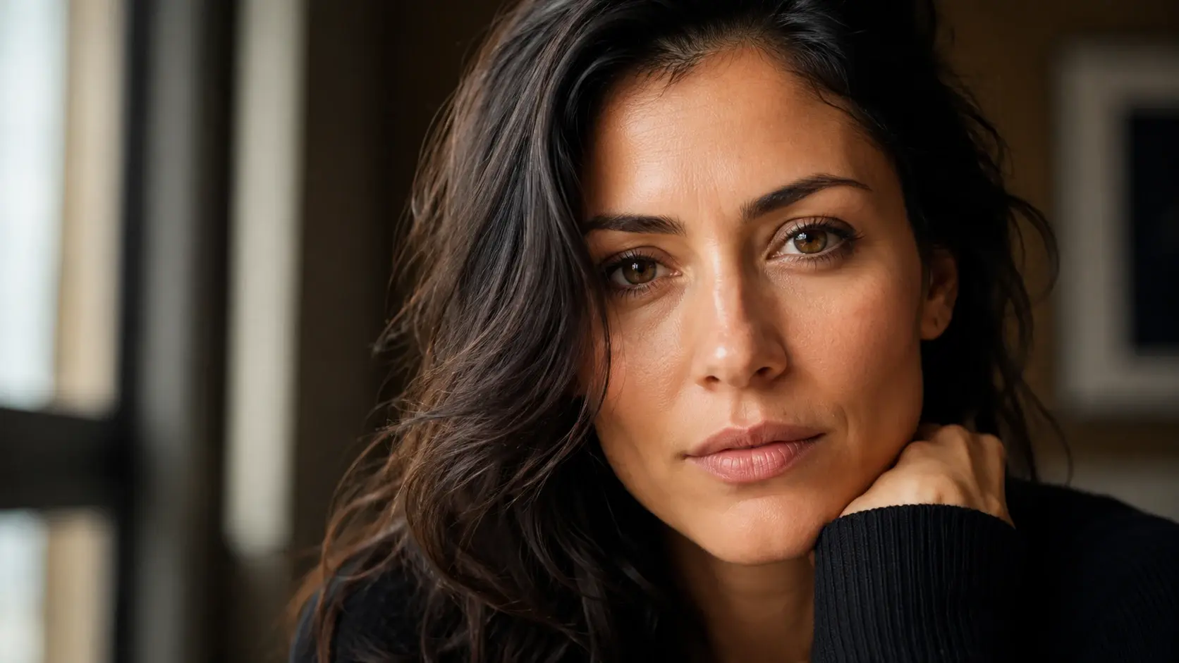 Close-up portrait of a woman in her 30s