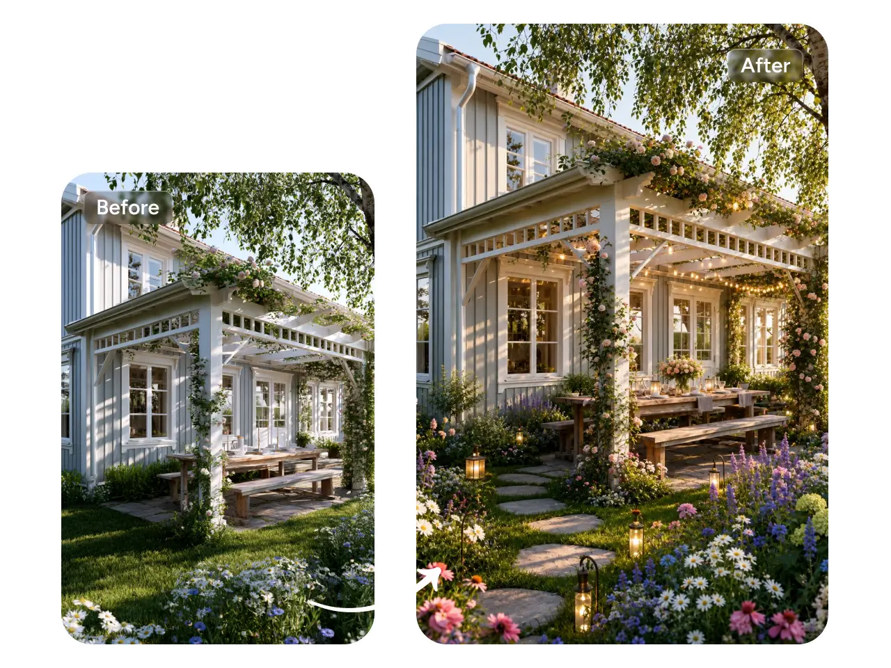 home patio design before and after
