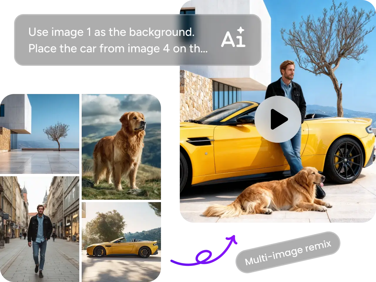 interface showing an ai tool with text to image remix capabilities