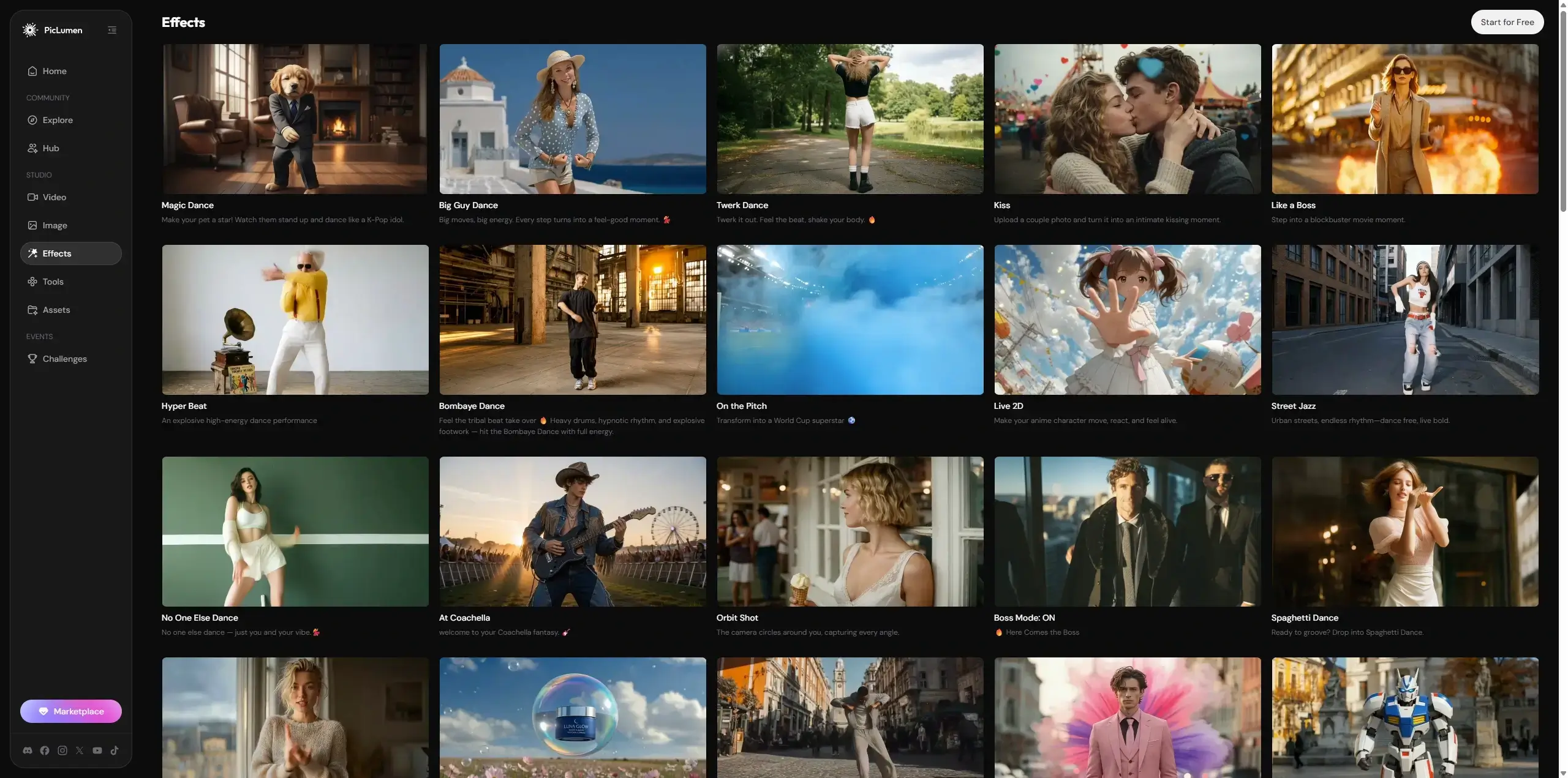 piclumen video effects
