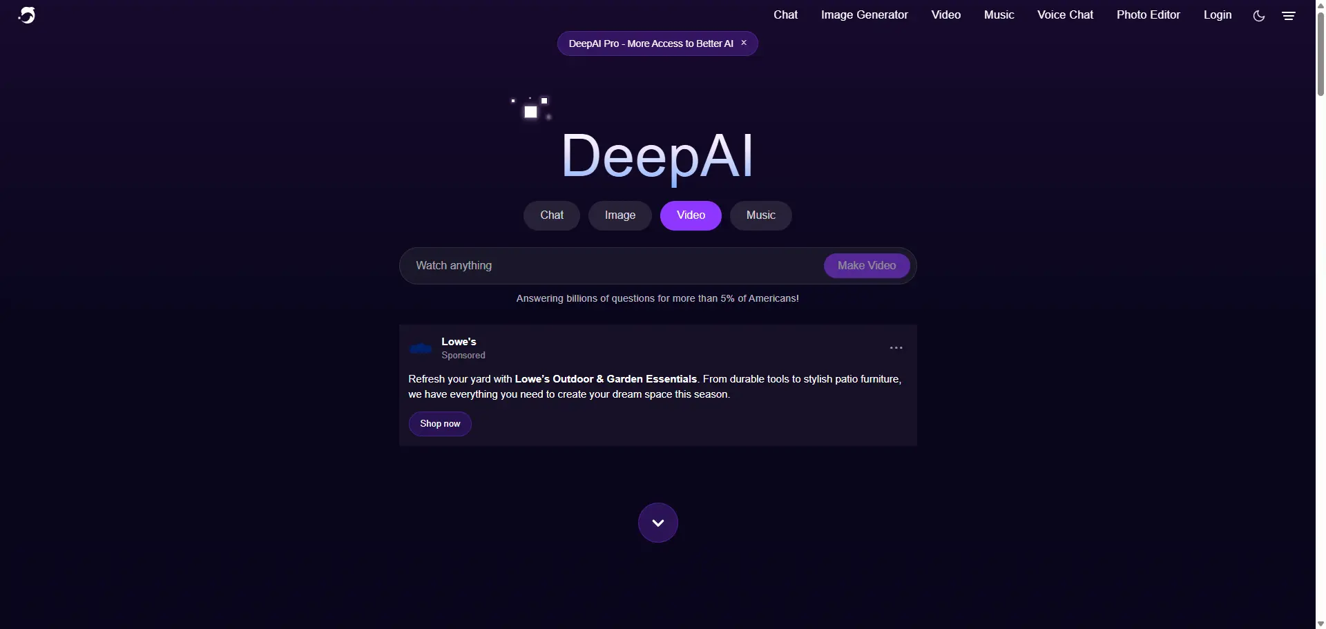 deepai official website homepage