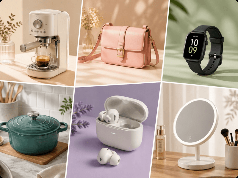 a collage of product photos