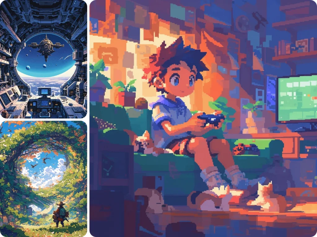 Convert your image or text into pixel art with our AI pixel art maker.