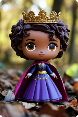 Figurine Funko Pop princesse portant une couronne dorée et une robe violette