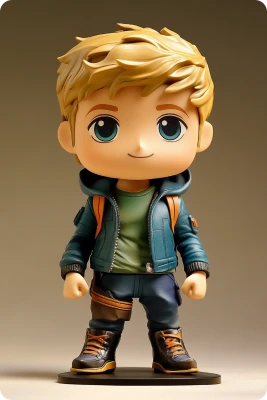 Figurine Funko Pop masculine blonde portant une veste décontractée et des bottes