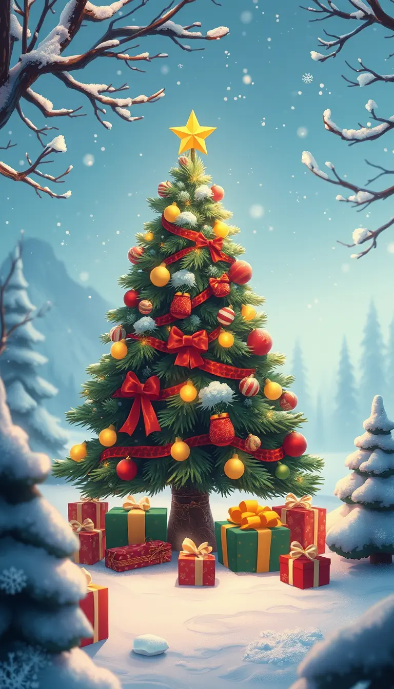 AI wallpaper christmas tree