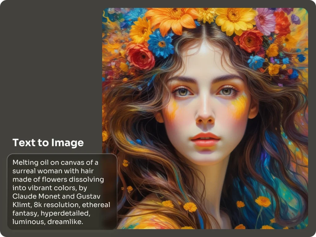 usando un prompt de texto para generar un retrato de mujer en primer plano